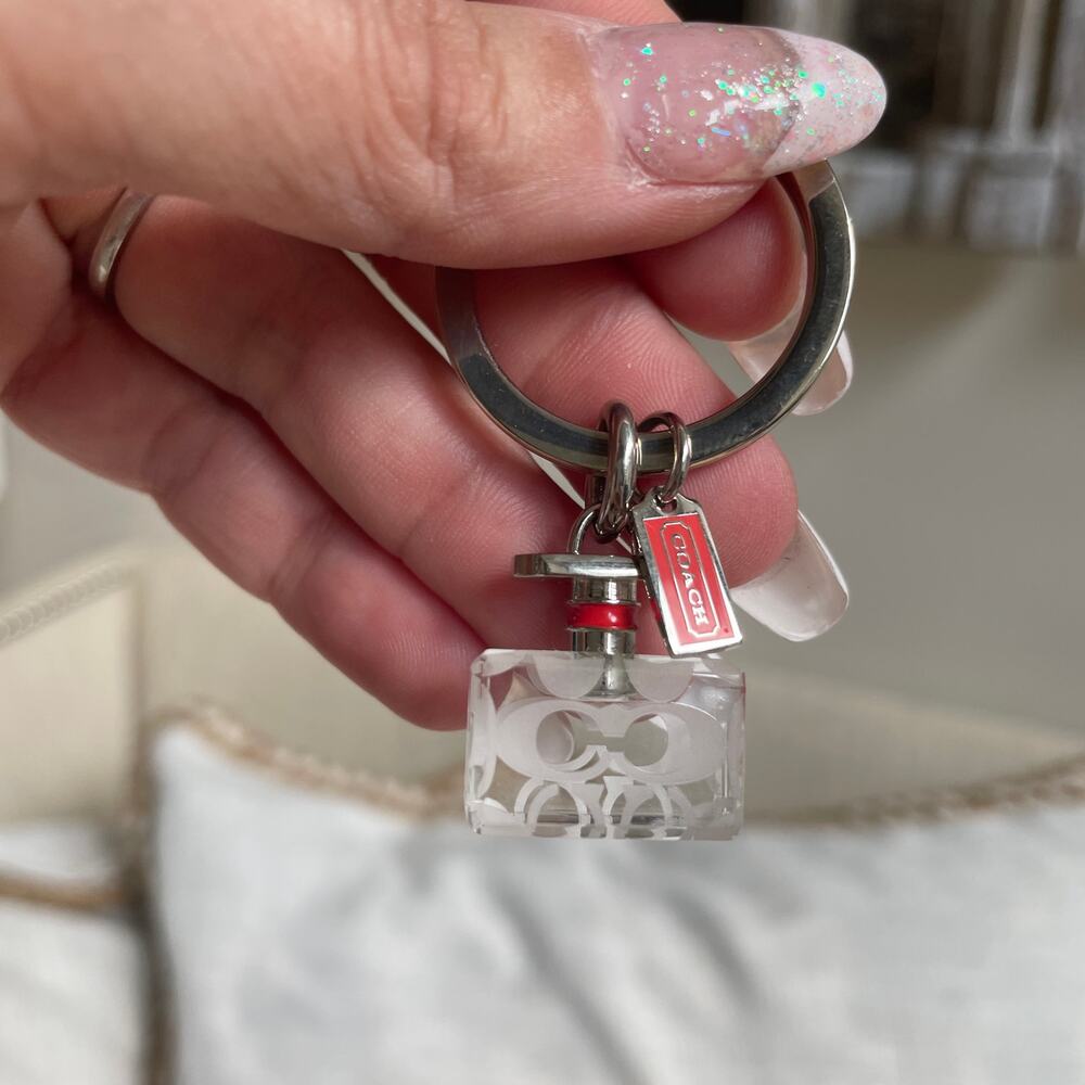 COACH Lucite Perfume Bottle Keychain Bag Charm | Rare Y2K NWOT